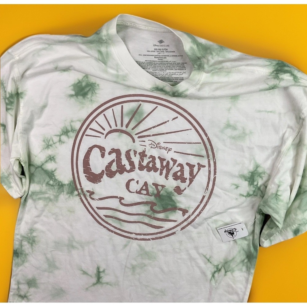 Disney Cruise Line T-Shirt Unisex Sz S Castaway Cay Tie Dye Graphic Tee NWT